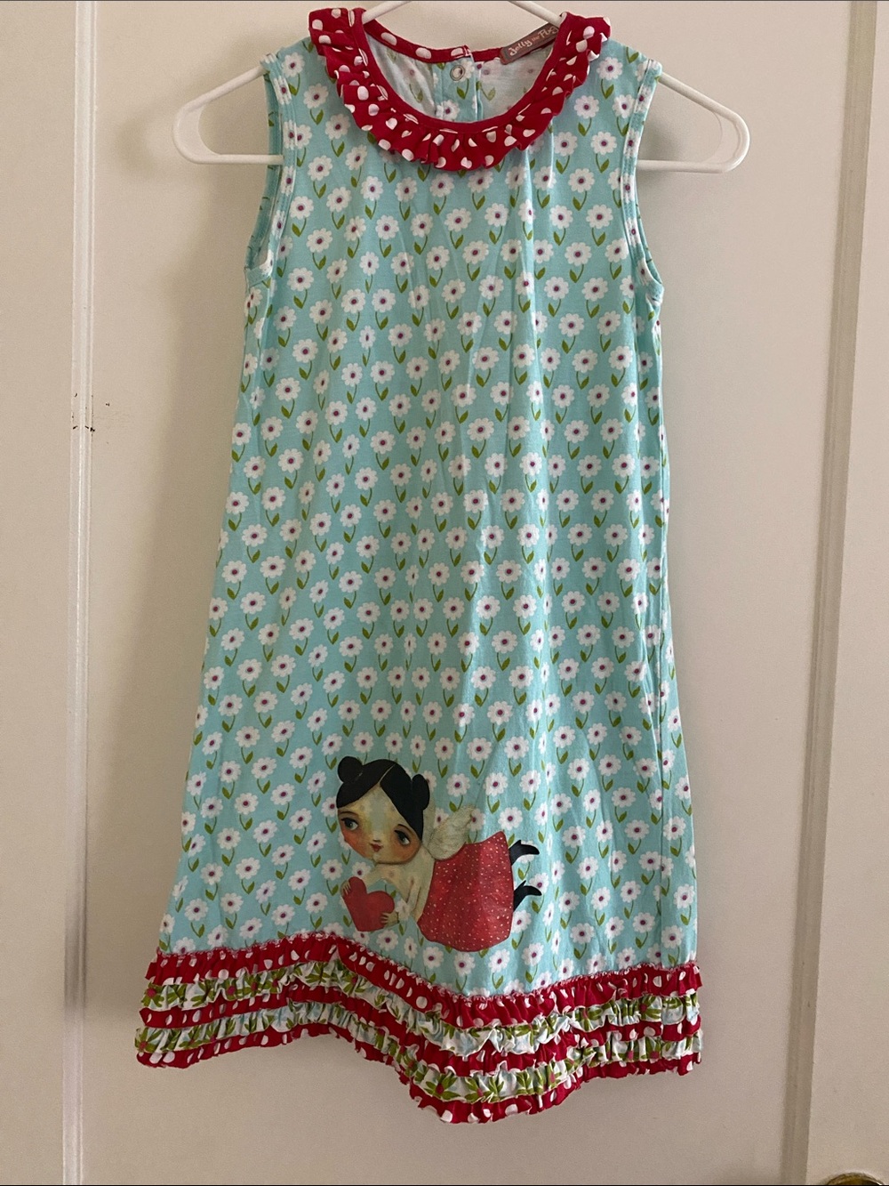 Jelly the Pug Girls Retro Floral Tacsha Sleeveless Ruffle Dress Size 12